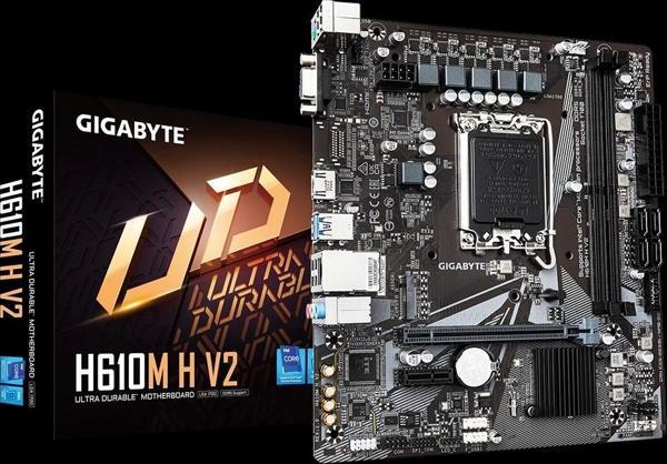 Gıgabyte H610m H V2, Rev.1.0, 5600mhz, 2xddr5,  M.2, D-sub, Hdmı, 12-13.14.nesil, Lga1700 Soket, Ana - Image 1