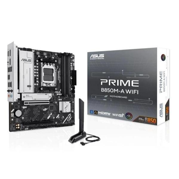 Asus Prıme B850m-a Wıfı Ddr5 8000mt/s 1xhdmı 2xdp 3xm.2 Usb3.2 Matx Am5 (amd Am5 9000/8000/7000 Seri - Image 1