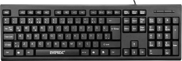 Everest Kb-871u, Usb Kablolu, Türkçe Q,  Standart Klavye (siyah) - Image 1