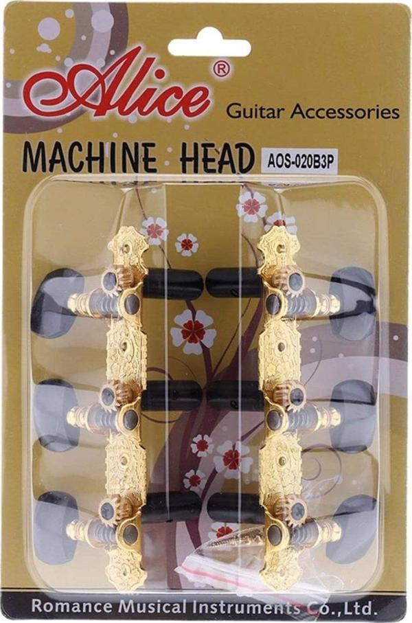 Alice AO-02OB3P Altın Rengi Klasik Gitar Burgusu Siyah Başlıklar - Image 1