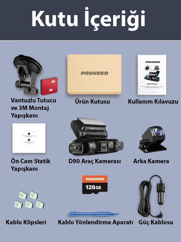 Pruveeo D90-4ch Fhd Wı-fı Gps + 128gb Sd Kart Kame - Image 1