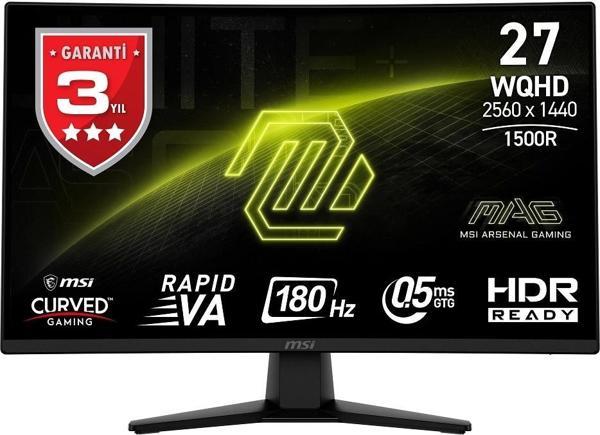 27 Msı Mag 274cQf WQhd 180hz 0.5 Ms Adaptıve Curved Gamıng - Image 1