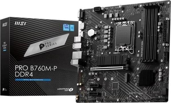 Msı Pro B760m-p Ddr4 4600mhz 1xhdmı 1xdp 2xm.2 Usb 3.2 Atx 1700p (12. / 13. Ve 14. Nesil İşlemci Uyu - Image 1