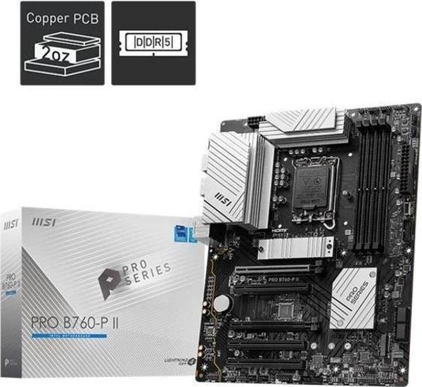 Msı Pro B760-p Iı Ddr5 7200mhz 1xhdmı 1xdp 2xm.2 Usb 3.2 Atx 1700p (12. / 13. Ve 14. Nesil İşlemci U - Image 1
