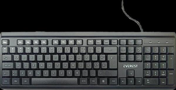 Everest Kb-741f, Usb Kablolu, Türkçe F,  2 Metre Bakır Kablolu, Standart Klavye (siyah) - Image 1