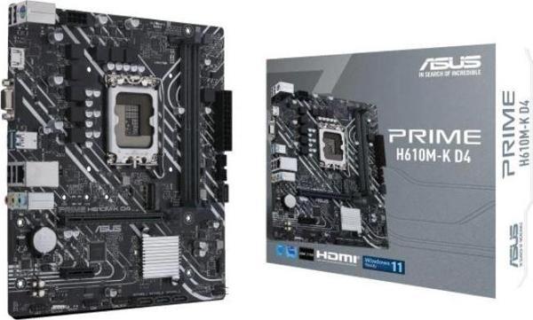 Asus Prıme H610m-k D4 Ddr4 3200mhz 1xvga 1xhdmı 1xm.2 Usb 3.2 Matx 1700p (12. / 13. Ve 14. Nesil İşl - Image 1