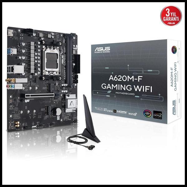 Asus A620m-f Gamıng Wıfı, 2xddr5, 2xm.2, Hdmı, Wi-fi 6e, Bluetooth V5.3, Am5 Soket Gaming Anakart - Image 1