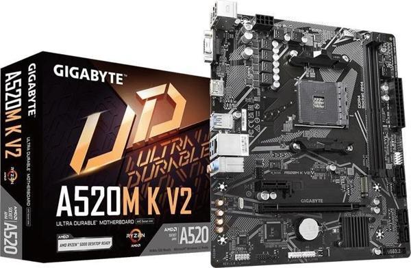 Gıgabyte A520m-k V2 Ddr4 5100mhz 1xvga 1xhdmı 1xm.2 Usb 3.2 Matx Am4 (amd Am4 5000/4000 /3000 Serisi - Image 1