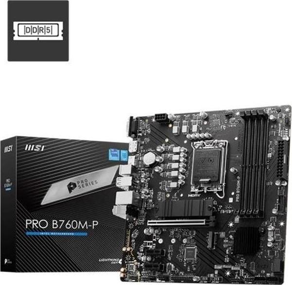 Msı Pro B760m-p Ddr5 6800mhz 1xvga 1xhdmı 1xdp 2xm.2 Usb 3.2 Matx 1700p (12. / 13. Ve 14. Nesil İşle - Image 1