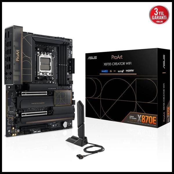 Asus Proart X870e-creator Wıfı, 4xddr5, 4xm.2, Hdmı, Dp, Type-c, Pcıe 5.0, Wi-fi 7, Bluetooth V5.4,  - Image 1