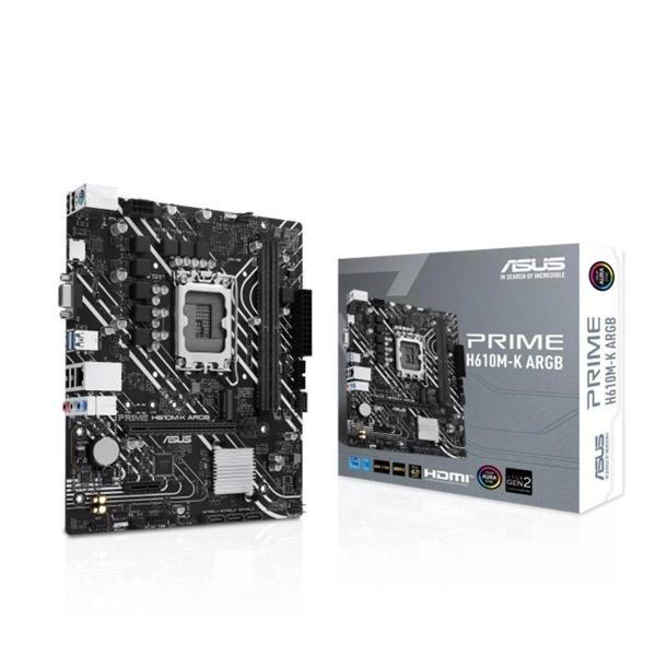 Asus Prıme H610m-k Argb Ddr5 5600mhz 1xvga 1xhdmı 1xm.2 Usb 3.2 Matx 1700p (12. / 13. Ve 14. Nesil İ - Image 1