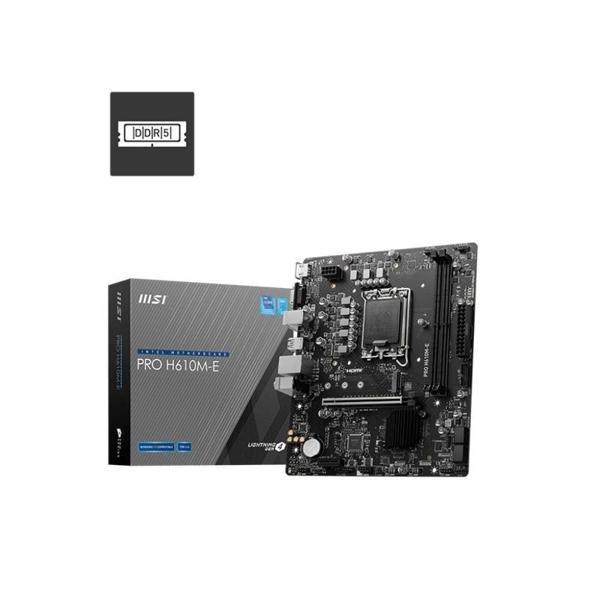 Msı Pro H610m-e Ddr5 5600mhz 1xvga 1xhdmı 1xm.2 Usb 3.2 Matx 1700p (12. / 13. Ve 14. Nesil İşlemci U - Image 1