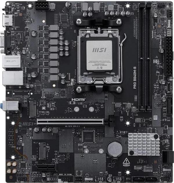 Msı Pro B840m-b Am5 Ddr5 8000mhz(oc) Hdmı Vga 2x M.2 Usb 5 Gbs 2.5g Lan Matx - Image 1