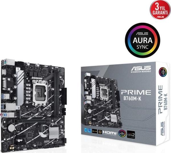 Asus Prıme B760m-k, 2xddr5, 2x M.2, D-sub, Hdmı, 12-13.14.nesil, Lga1700 Soket, Anakart - Image 1