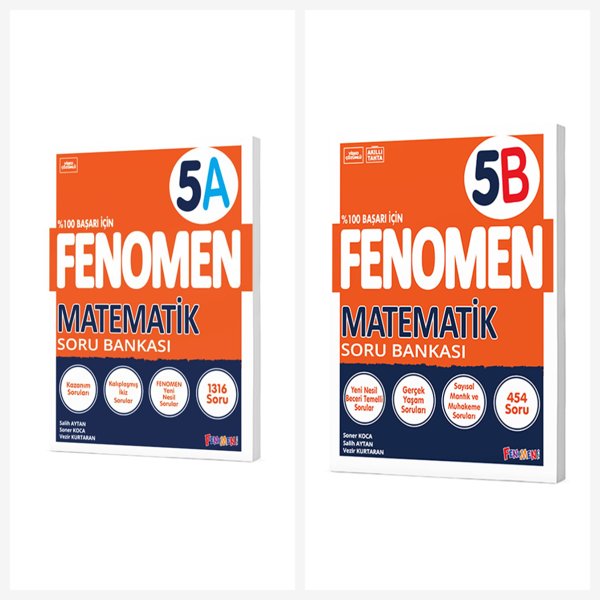 Fenomen 5. Sınıf Matematik A + B Soru Bankası Seti 2 Kitap Fenomen Yayınları - Fenomen Yayıncılık - Image 1