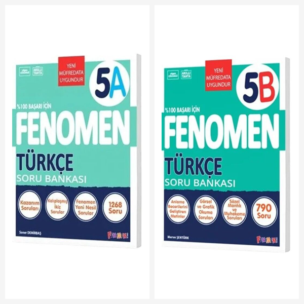 Fenomen 5. Sınıf Türkçe A + B Soru Bankası Seti 2 Kitap Fenomen Yayınları - Fenomen Yayıncılık - Image 1