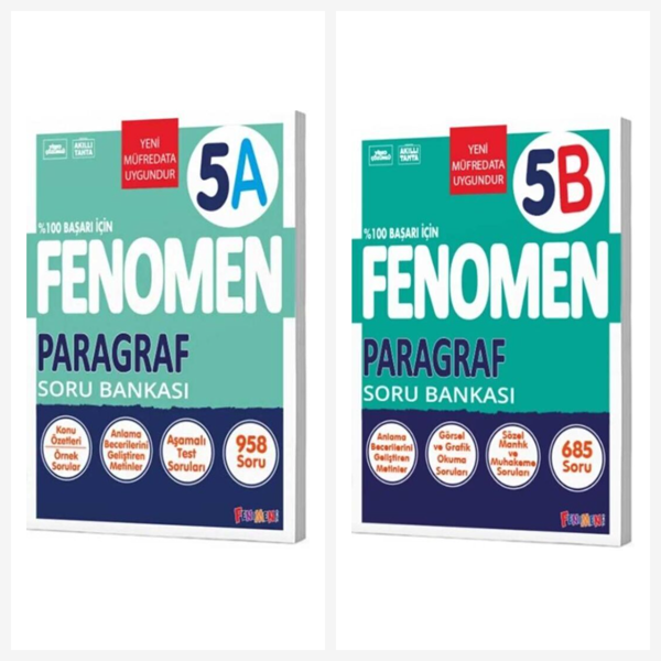 Fenomen 5. Sınıf Paragraf A + B Soru Bankası Seti 2 Kitap Fenomen Yayınları - Fenomen Yayıncılık - Image 1