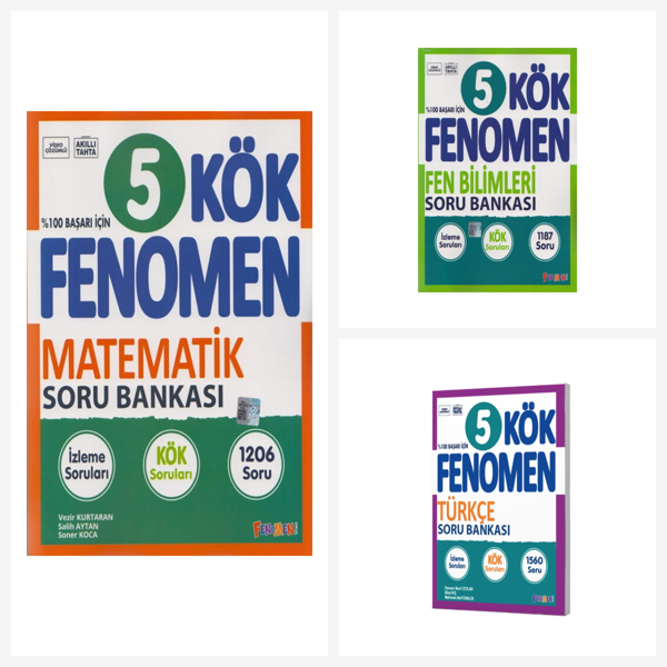 Fenomen 5. Sınıf KÖK Tüm Dersler Soru Bankası Seti 3 Kitap Fenomen Yayınları - Fenomen Yayıncılık - Image 1