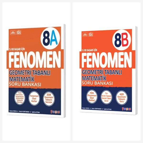 8. Sınıf Fenomen Geometri Tabanlı Matematik A + B Soru Bankası Seti 2 Ktap Fenomen Yayınları - Fenomen Yayıncılık - Image 1