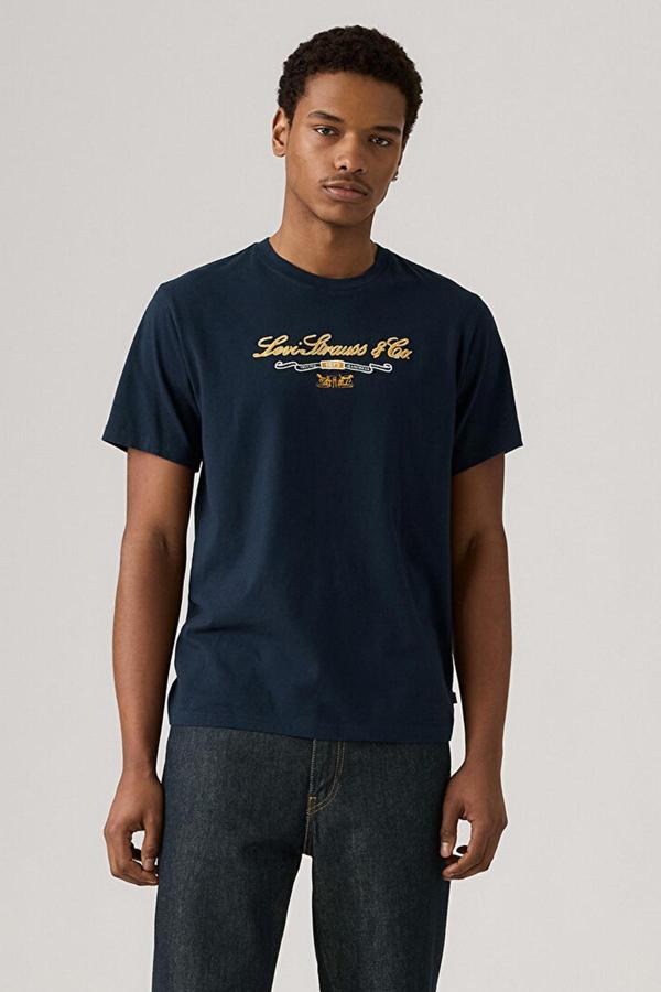 Levi's Relaxed Erkek Mavi Bisiklet Yaka Tişört - A2082-0296 - Image 1
