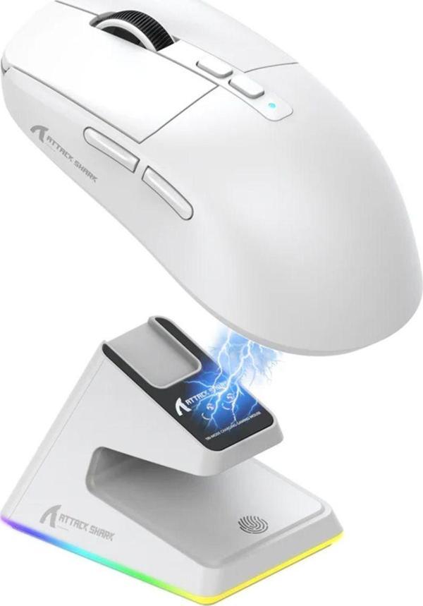 Attack Shark X6 26000 Dpı Paw3395 Şarj İstasyonuna Sahip Oyuncu Mouse - Image 1