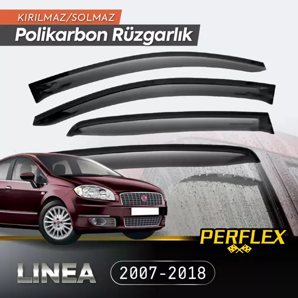 Perflex Polikarbon Kırılmaz Rüzgarlık V2 Mugen Fiat Linea 2007-2018 - Image 1