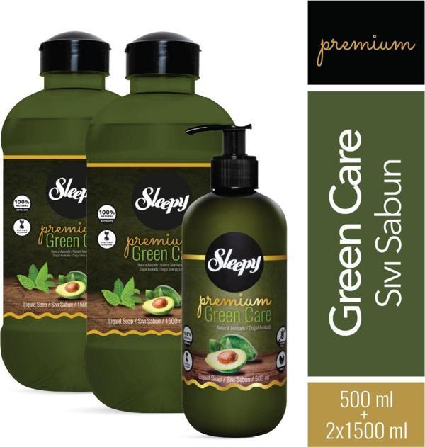 Sleepy Premium Green Care Serisi Sıvı Sabun 500 ml + 2x1500 ml - Image 1