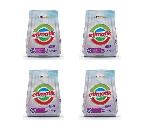 4 Adet X Eti Matik Tül Borlu Temizlik Ürünü Toz Deterjan 1,5 Kg - Image 1