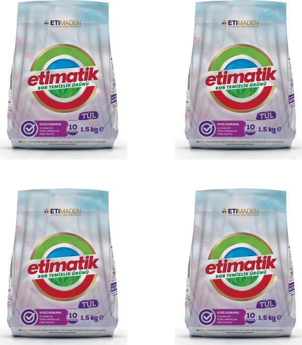 4 Adet X Eti Matik Tül Borlu Temizlik Ürünü Toz Deterjan 1,5 Kg - Image 1