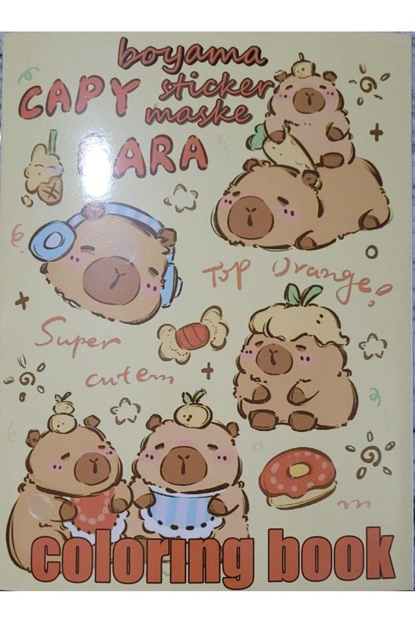 Capy bara Boyama Kitabı Stickerlı Arka Kapak Kesilerek Maskeli Boyanacak Sayfa 1Sayısı 6 - Image 1