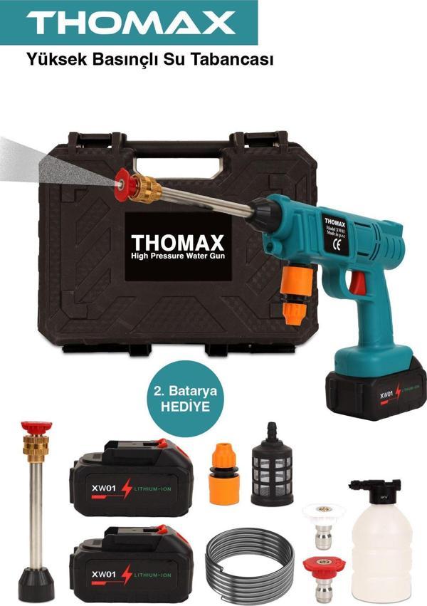 Thomax Şarjlı Ve Yüksek Basınçlı Oto Yıkama Makinesi Ve Sulama Tabancası Bahçe Yıkama Makinesi - Image 1