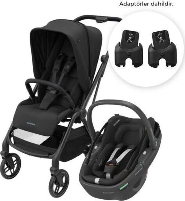 Maxi-Cosi Leona2-Coral 360 Modüler Ana Kucaklı Ultra Kompakt Çift Yönlü Seyahat Sistem Bebek Arabası Essential Black - Image 1