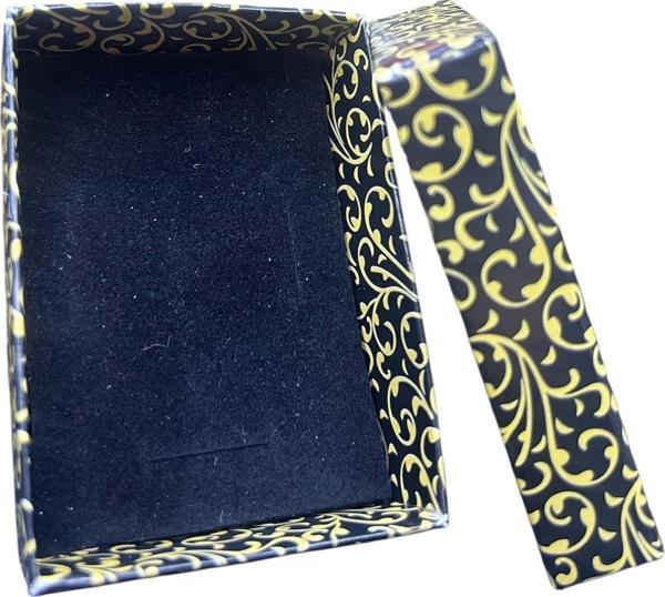 Karton Sünger Siyah Gold Çizgili Renk 8/6 cm 48 Adet Üçlü Set Takı Kutusu - Image 1