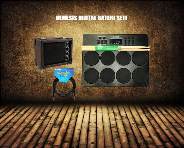 Nemesis NEM-9635W 8 Pedli Dijital Davul ve Pil ile Çalışan 5W Amfi - Image 1