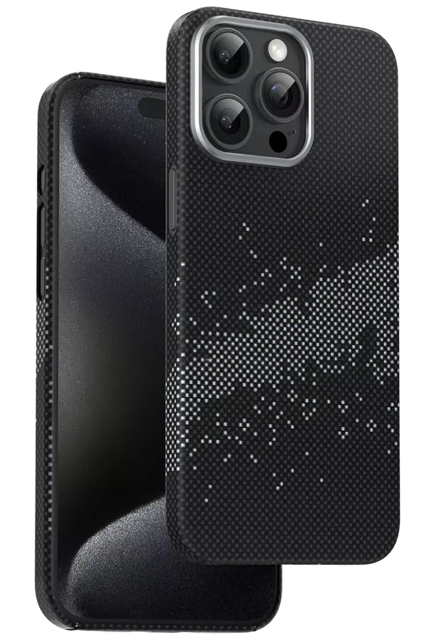 Fuchsia iPhone15 Pro Max Kevlar Manyetik Şarj Uyumlu Kılıf - Image 1