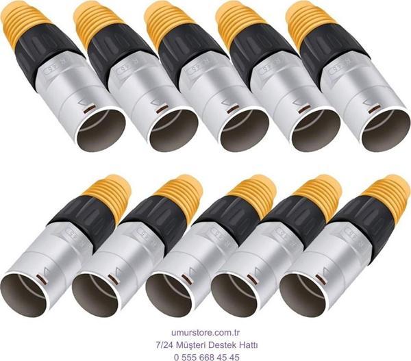 10 Adet RJ45 Su Geçirmez Panel Konnektörü, CAT5E Ethernet Soketi, Endüstriyel Ev Ağı Için Metal Ethe - Image 1