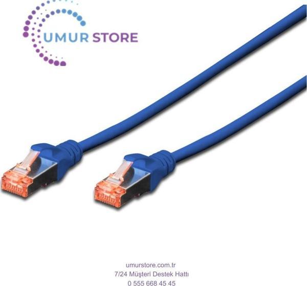 5 mt CAT6A AWG26/7 Lszh S/ftp Mavi Patch Cord Kablo - Image 1