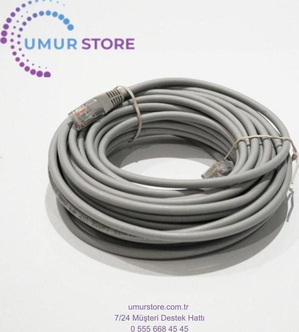 Bakır Patch Kablo Utp CAT5E 10 mt Lszh Gray - Image 1