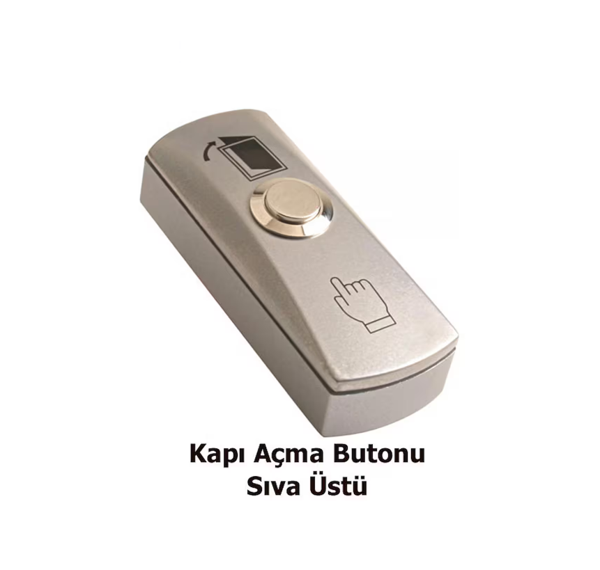 Metal Kapı Açma Butonu, Sıva Üstü, Çıkış Zil Butonu - Image 1