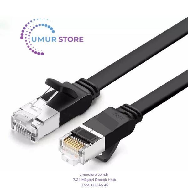 Cat6 Flat Pure Copper Metal Konnektör UTP Ethernet Kablosu 5 Metre - Image 1