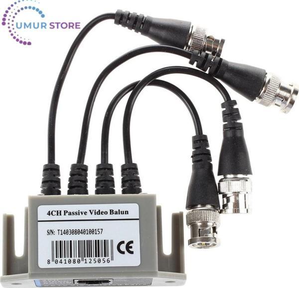 Cctv/gözetleme Kamerası Için 4 Kanallı Video Balun Bnc Utp Cat5 Verici - Image 1