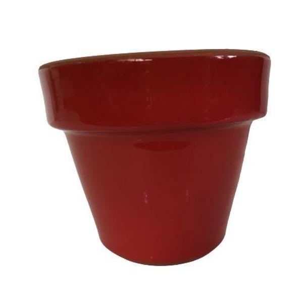 KIRMIZI RENK SIRLI EL YAPIMI TOPRAK SAKSI MİNİ BOY (9*9 CM) - Image 1