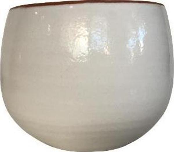 BEYAZ RENK SIRLI EL YAPIMI KÜÇÜK BOY TOPRAK SAKSI (11*11 CM) - Image 1