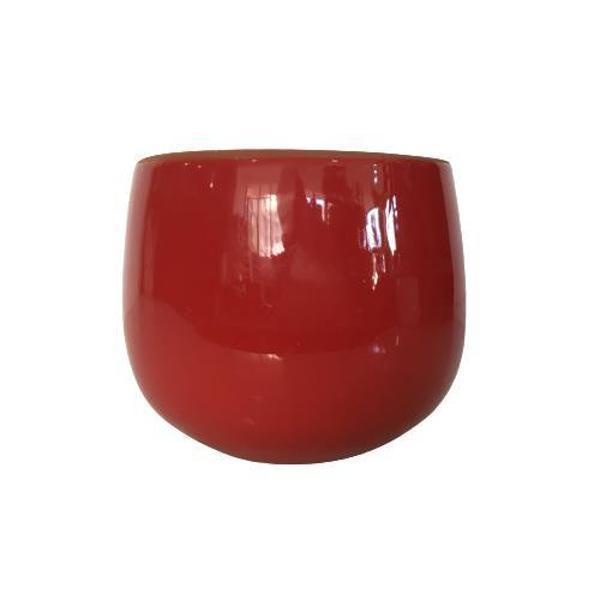 KIRMIZI RENK SIRLI EL YAPIMI KÜÇÜK BOY TOPRAK SAKSI (11*11 CM) - Image 1