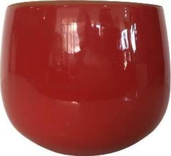 KIRMIZI RENK SIRLI EL YAPIMI KÜÇÜK BOY TOPRAK SAKSI (11*11 CM) - Image 1