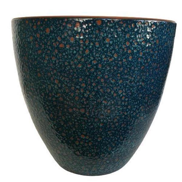 ÖZEL YAPIM LACİVERT RENK SIRLI TOPRAK SAKSI (36*38 CM) - Image 1