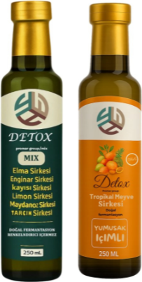 Promar DETOX TROPİKAL MEYVE SİRKESİ 250 ML +MİX DETOX SİRKESİ 250 ML - Image 1