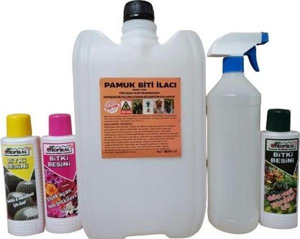 ÇİÇEK VE BİTKİLER İÇİN UNLU PAMUK BİTİ ILACI 10 LT+ 3 ADET BİTKİ BESİNİ HEDİYELİ - Image 1