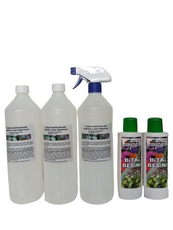 Çiçek ve Bitkiler için Mantar ve Küf Koruyucu 3Adet 1000 ml + 2 Adet Bitki Besini Hediyeli - Image 1