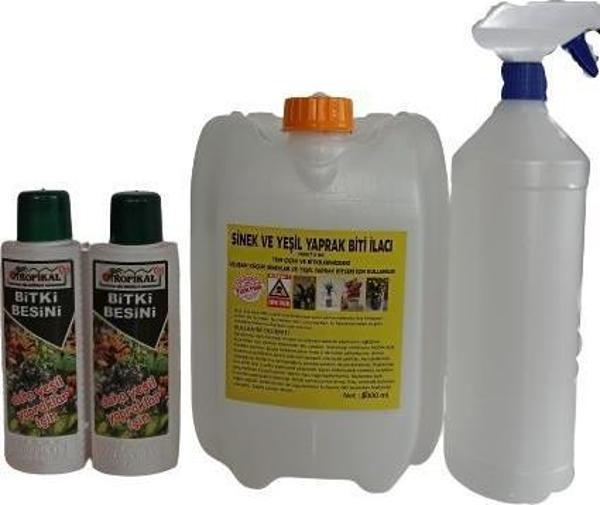 Çiçek ve Bitki İlacı 5000 ml (Sinek ve Yeşil Yaprak Bitleri İçin) 2 Adet Bitki Besini Hediyeli - Image 1